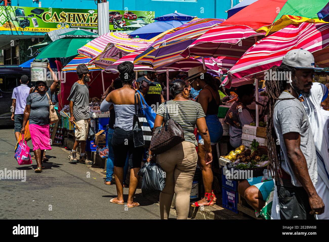 Market in Saint George's, Grenada Stock Photo