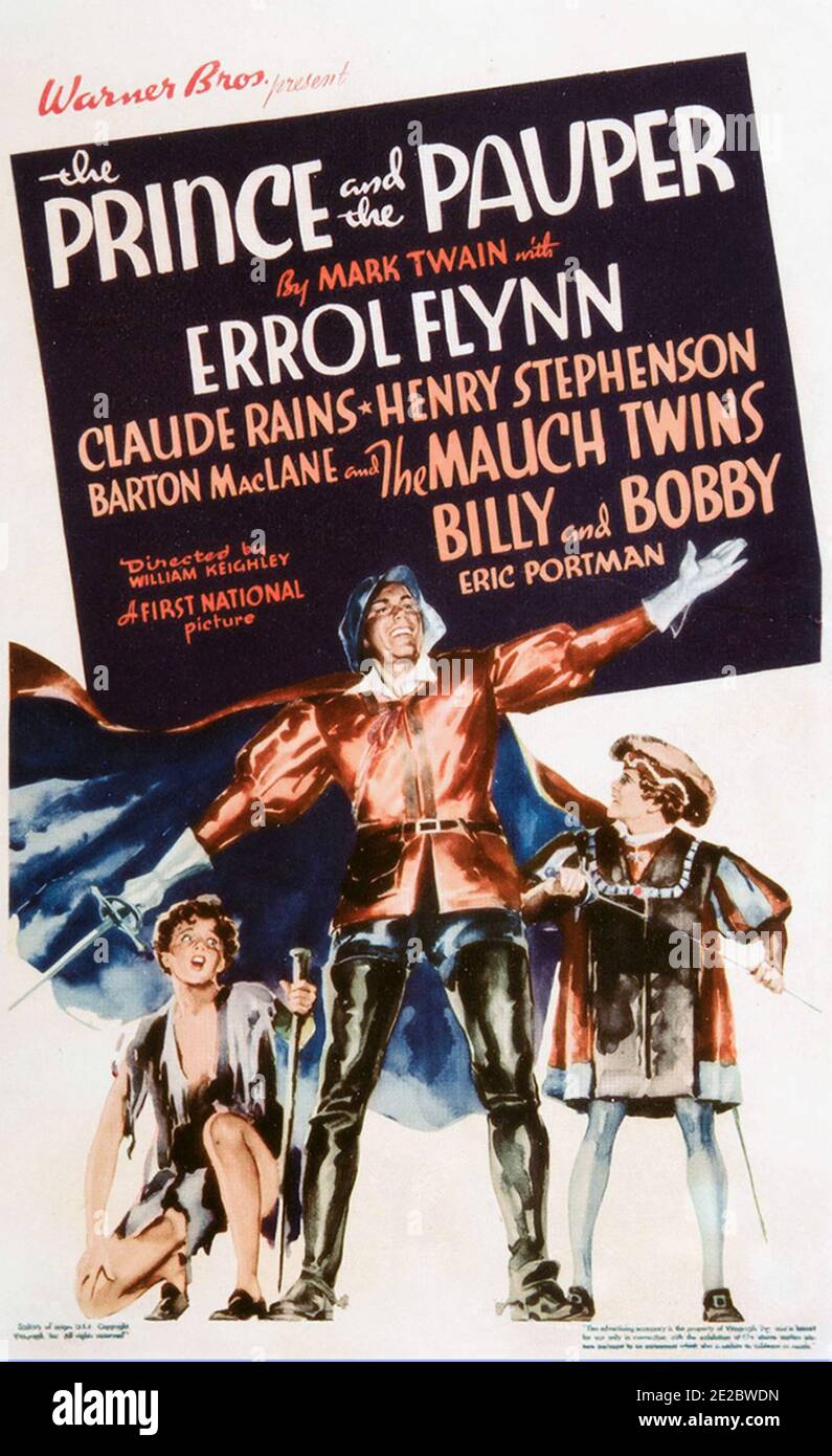THE PRINCE AND THE PAUPER 1937 Warner Bros film with Errol Flynn based on the novel by Mark THE PRINCE AND THE PAUPER 1937 Warner Bros film with Errol Flynn based on the novel by Mark