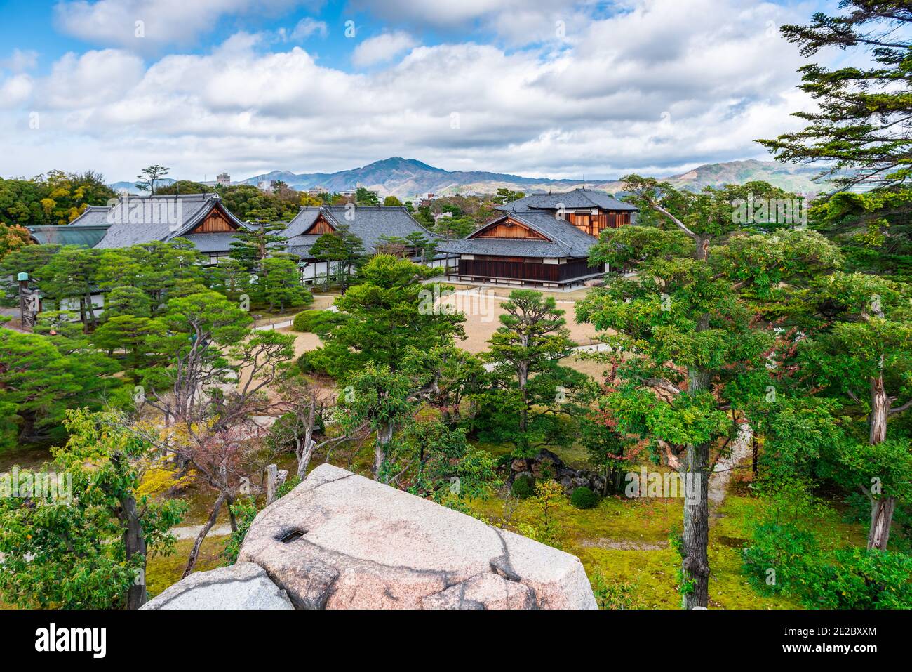 Kyoto, Japan at the green garden of Nijo Castle. Stock Photo