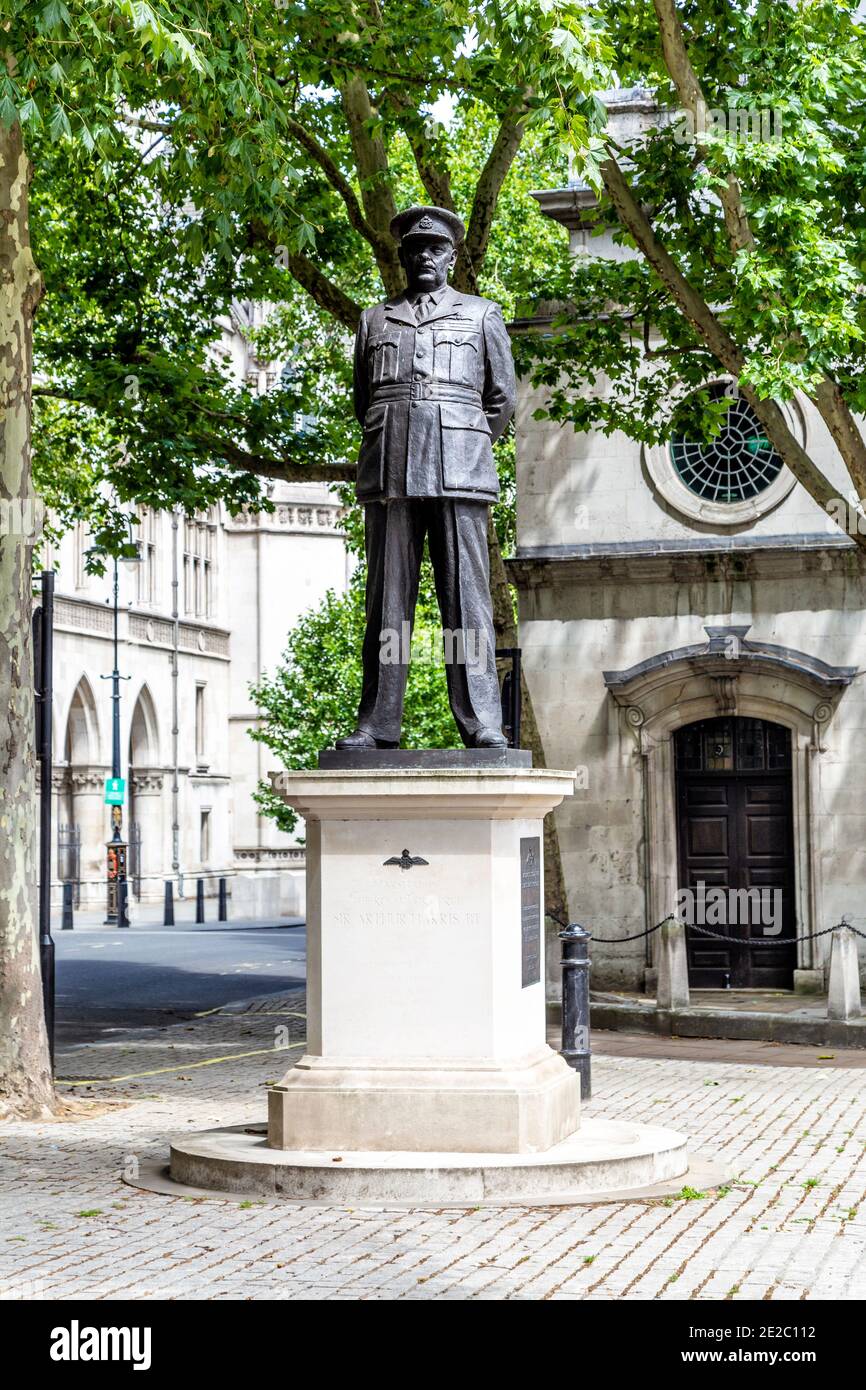 Bomber Harris Memorial, statue of marshall of the Royal Air Force Sir Arthur Harris BT, Temple, London, UK Stock Photo