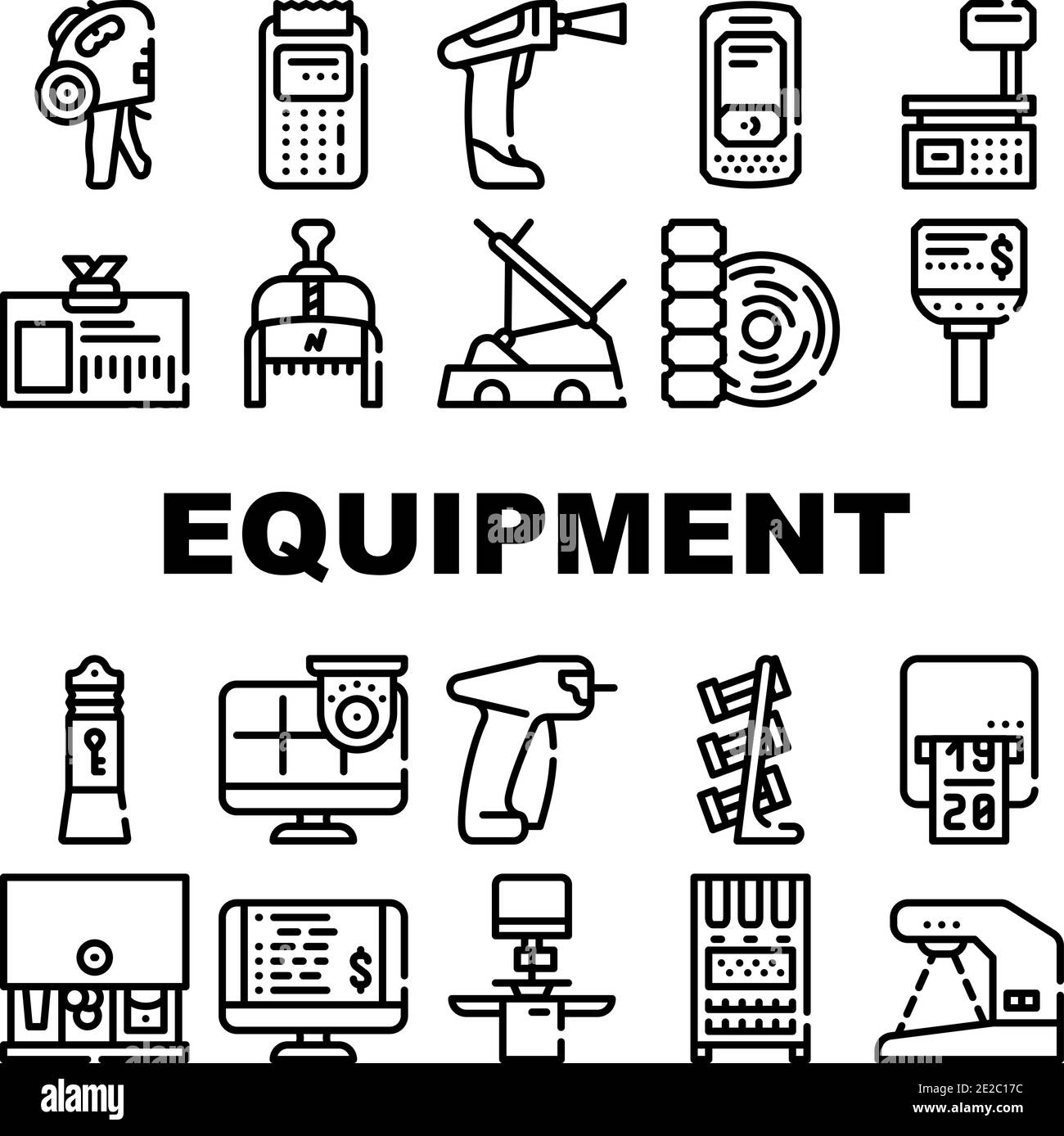 Shop Equipment Device Collection Icons Set Vector Stock Vector Image & Art Alamy