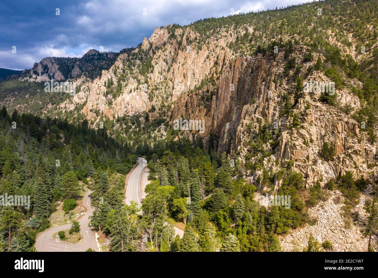 US64 Cimarron, Cimarron Canyon State Park, New Mexico, USA Stock Photo