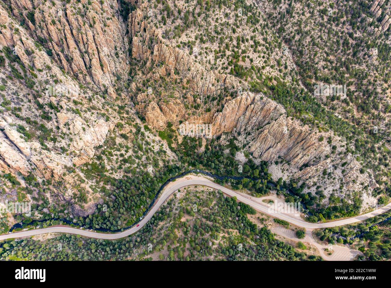 US-64 Cimarron, Cimarron Canyon State Park, New Mexico, USA Stock Photo