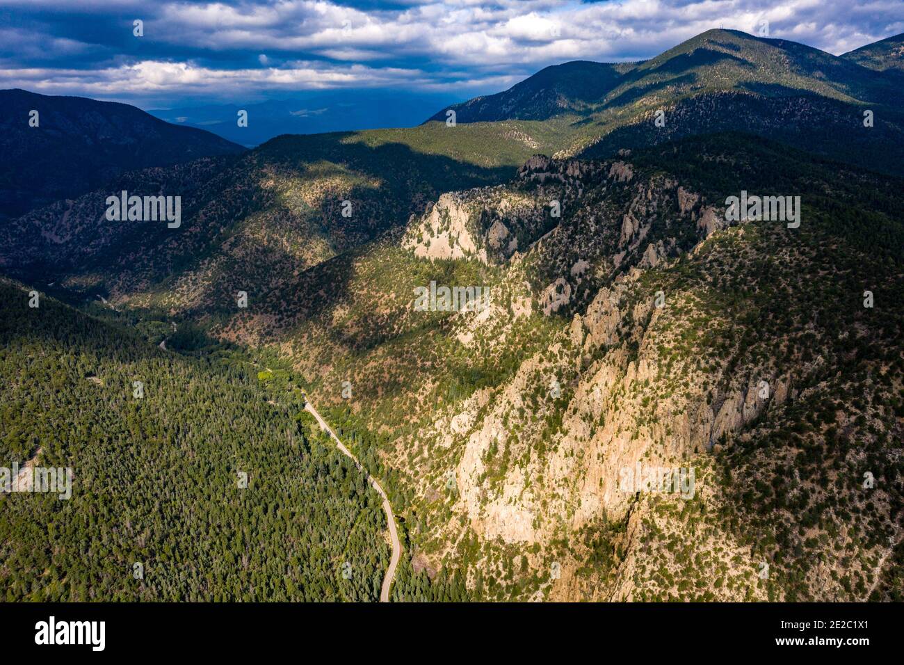 US-64 Cimarron, Cimarron Canyon State Park, New Mexico, USA Stock Photo