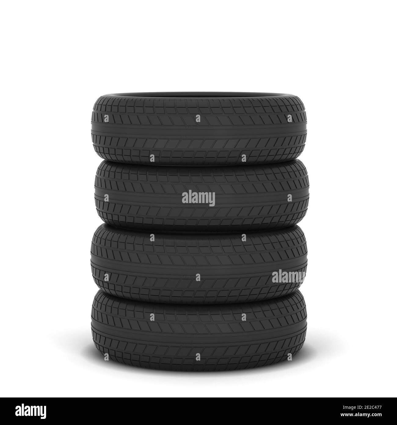 Rubber car tire. 3d illustration isolated on white background Stock