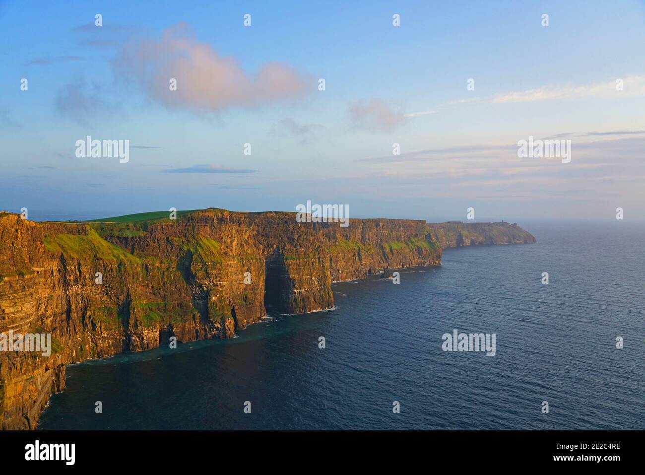 The Cliffs of Moher at sunset in County Clare, Ireland. Stock Photo