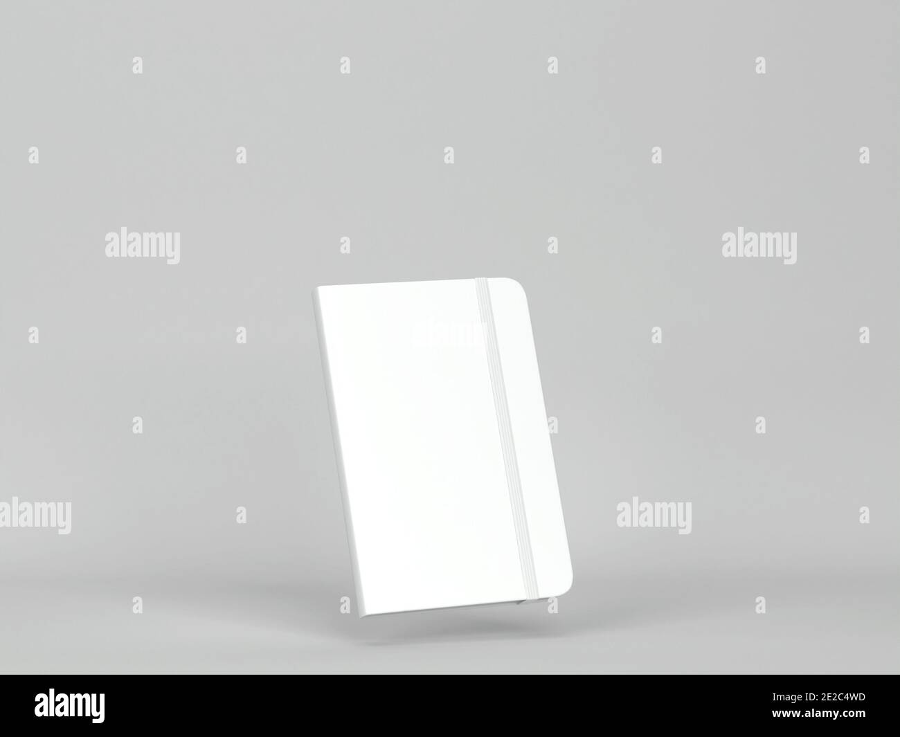 Blank notebook mockup. 3d illustration on gray background Stock Photo ...