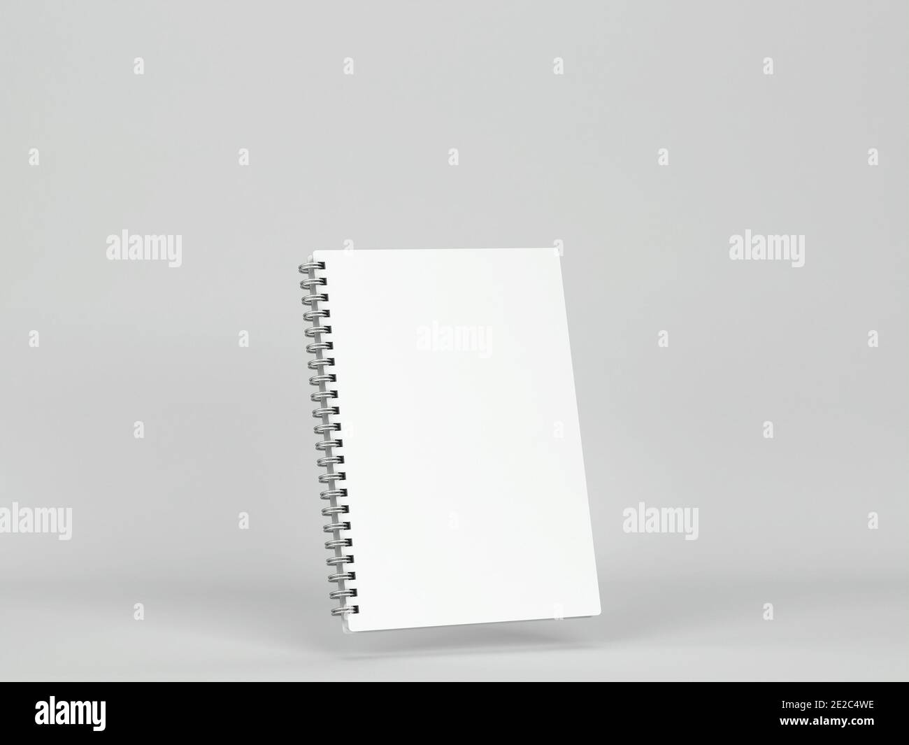 Blank notebook mockup. 3d illustration on gray background Stock Photo ...