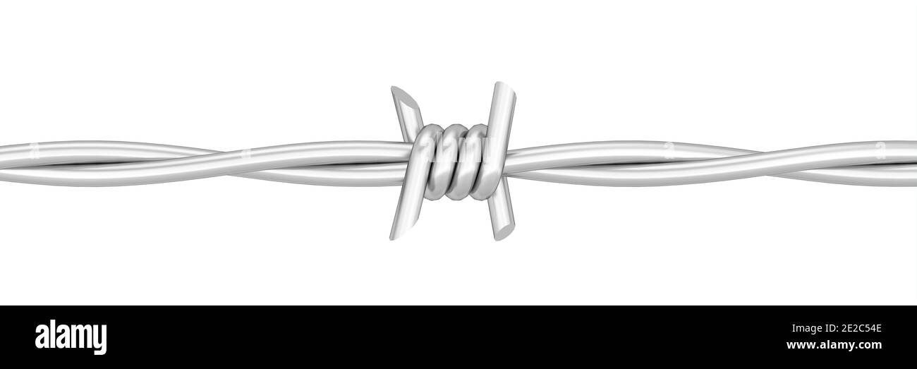 Barbed wire. 3d illustration isolated on white background Stock Photo ...
