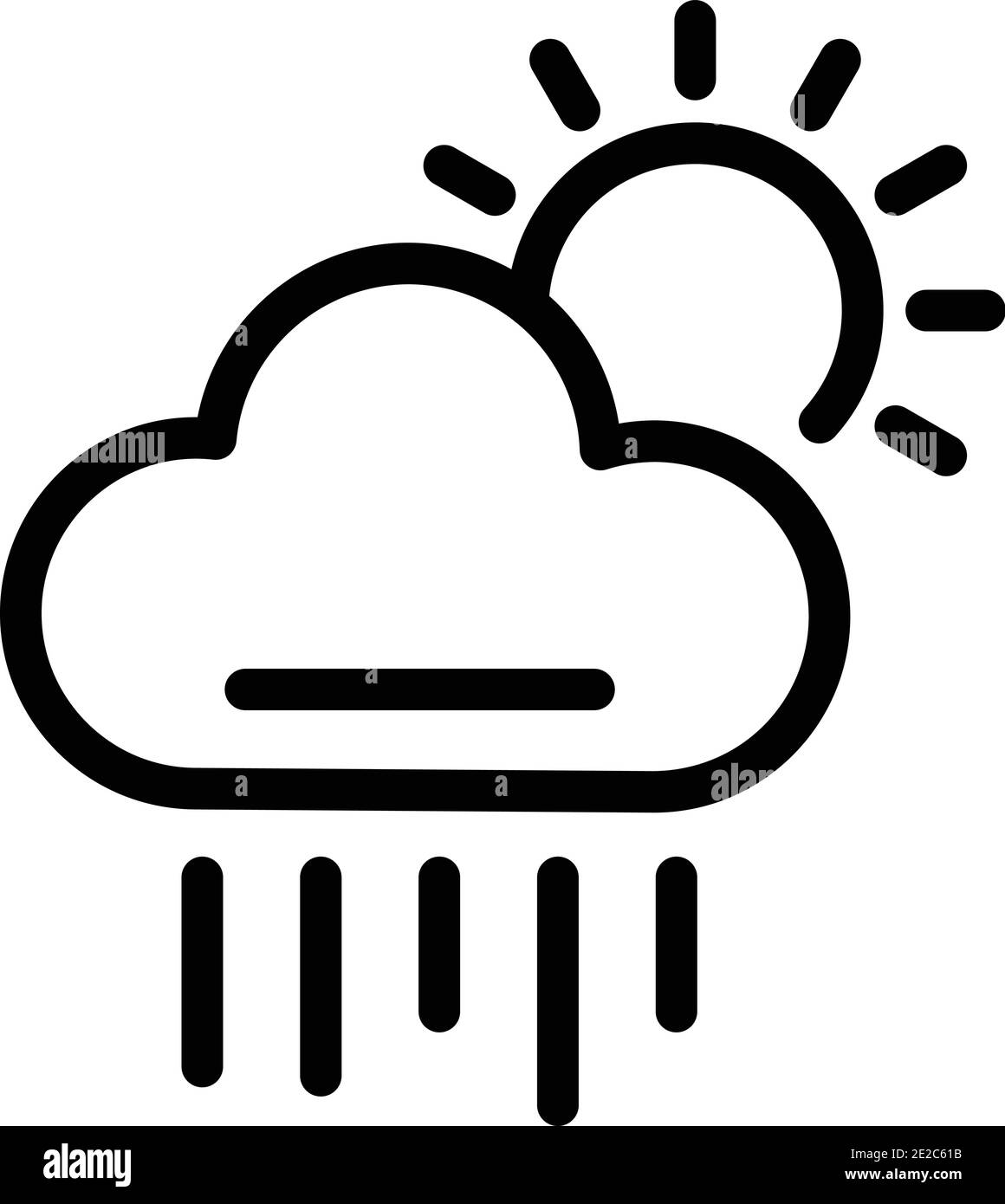 Rain cloud icon. Outline rain cloud vector icon for web design isolated ...