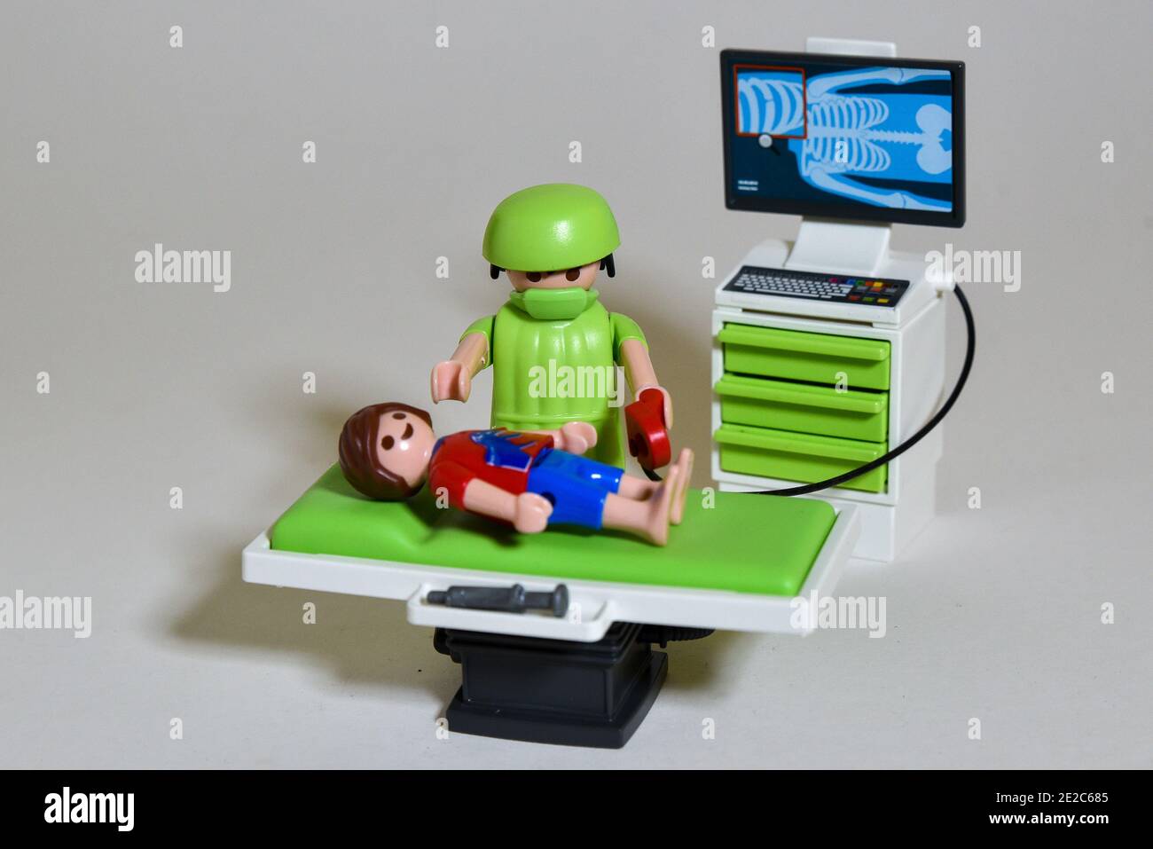 Playmobil NHS doctor, surgeon and patients Stock Photo