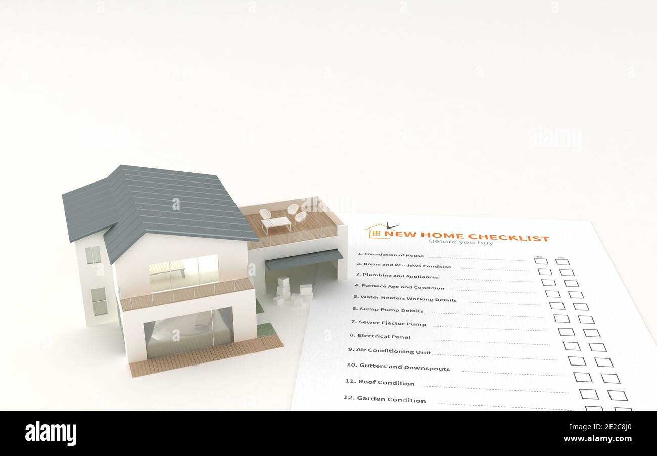 Housing Market Concept Rendering illustration. Stock Photo