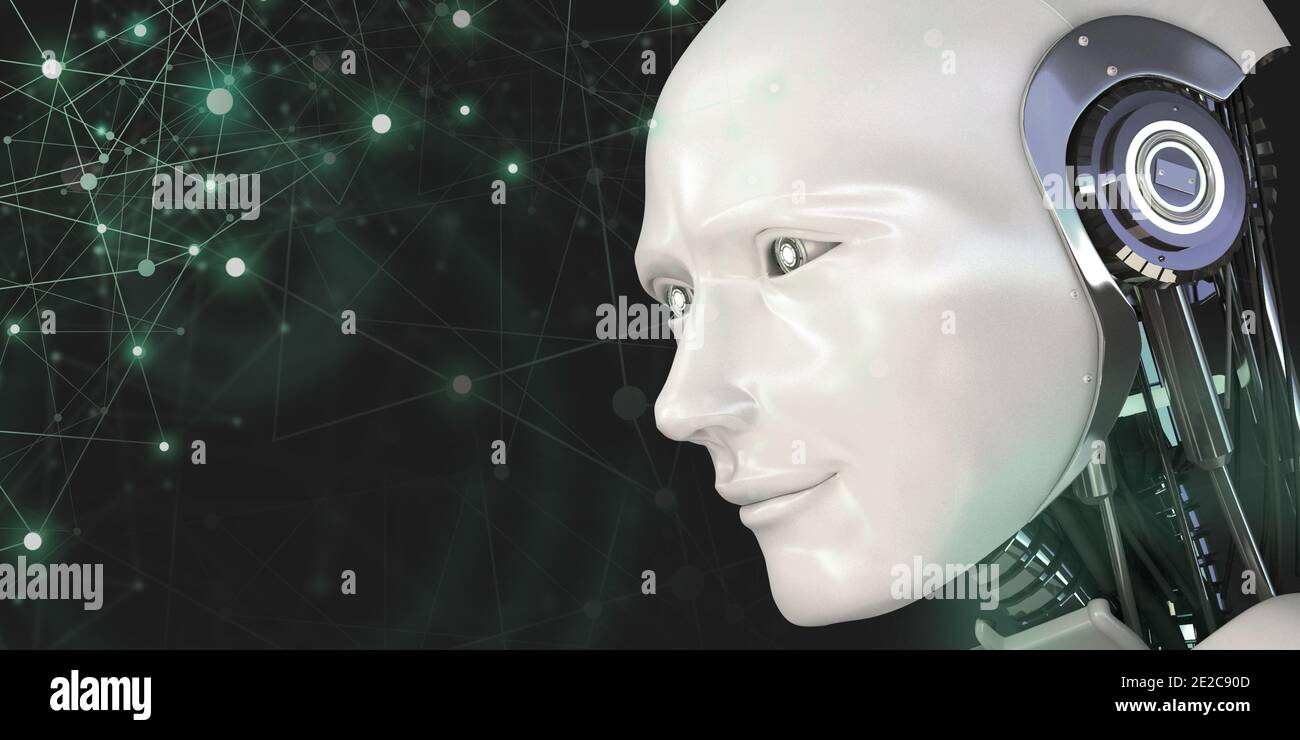 Illustration of the concepts of science, technology, and artificial intelligence. Stock Photo