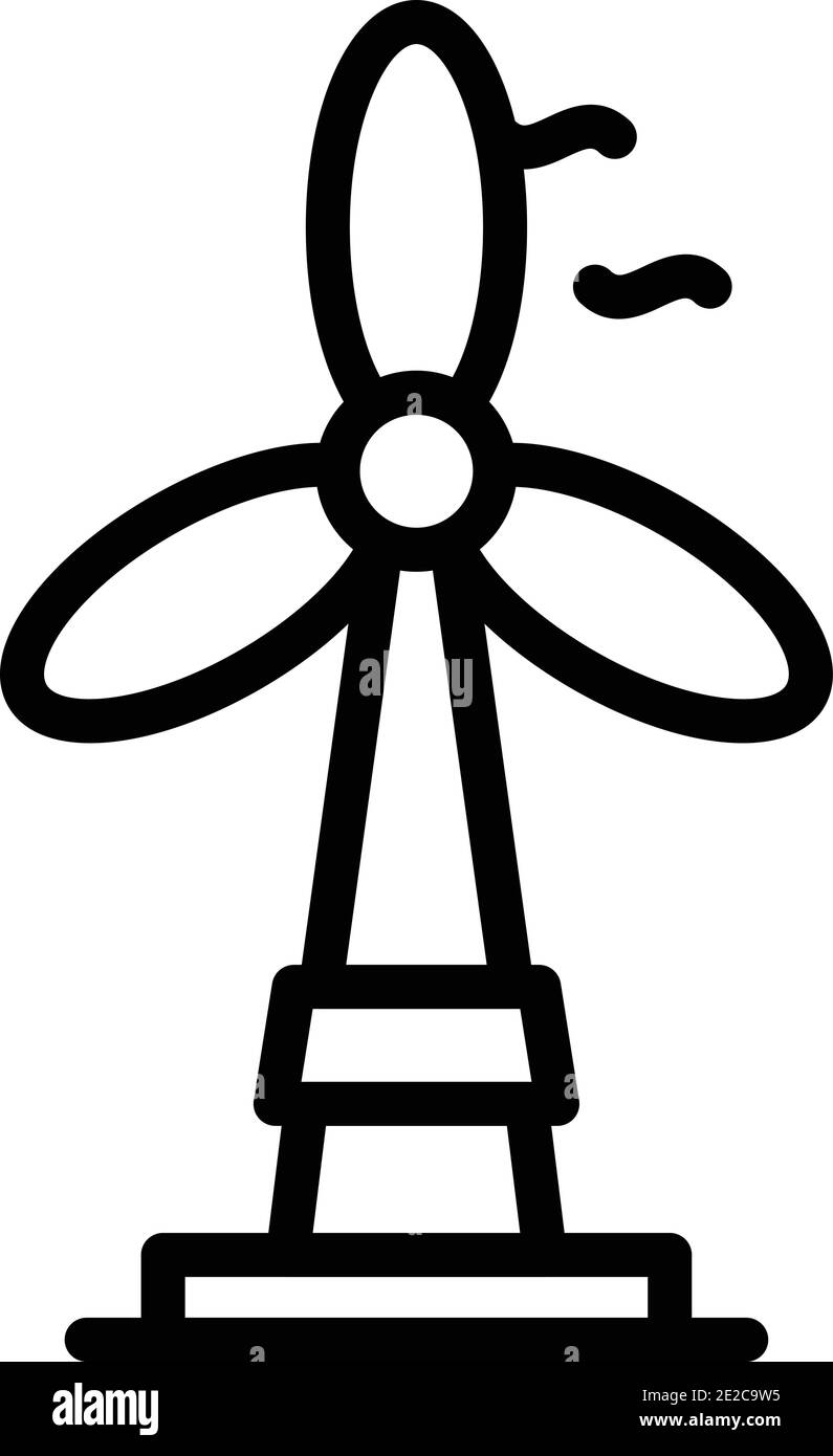 Wind turbine icon. Outline wind turbine vector icon for web design ...