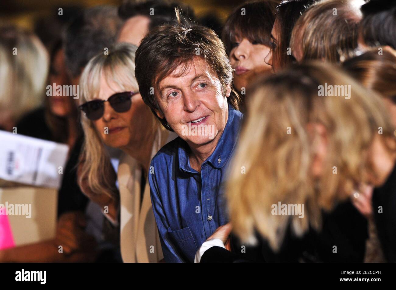 Paul McCartney, Nancy Shevell, Twiggy attending the Stella McCartney ...
