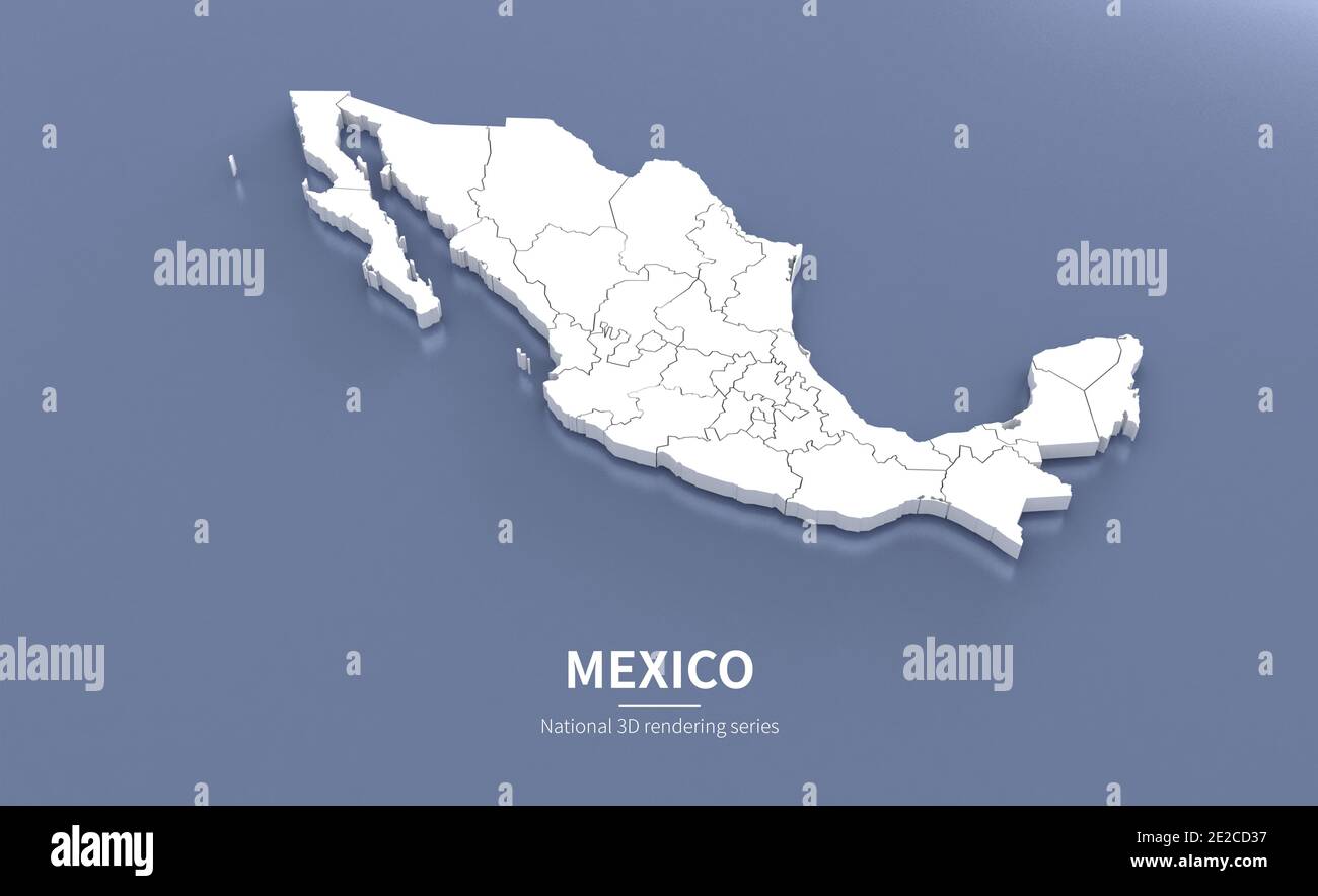 Mexico map hi res stock photography - Mexico Map 3d Rendering Maps Of Countries 2E2CD37 