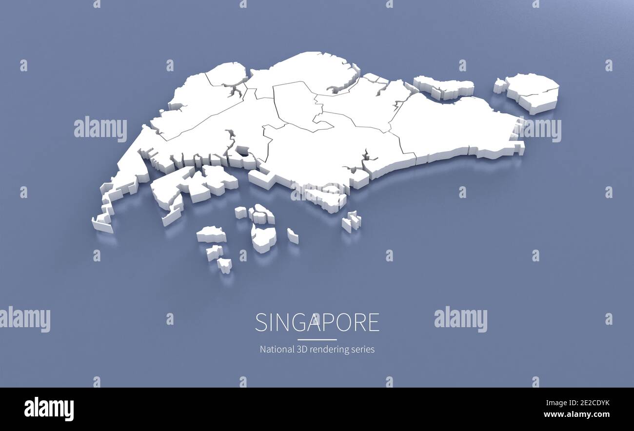 3d Map Of Singapore Singapore Map. 3D Rendering Maps Of Countries Stock Photo - Alamy