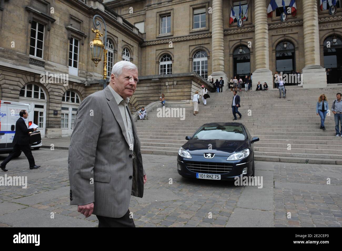 Frenchman Andre Bamberski pictured at the Palais de Justice for German cardiologist Dieter Krombach's trial for the murder of Kalinka Bamberski, in Paris, France on October 4, 2011. The French court today decided to continue the trial of the German doctor, who is accused of having raped and killed his then 14-year-old stepdaughter, Kalinka Bamberski, in the summer of 1982 while she was holidaying with her mother at Krombach's home at Lake Constance, southern Germany. A court in Germany ruled that Krombach could not be held responsible for the death, but in 1995 a court in Paris found the docto Stock Photo