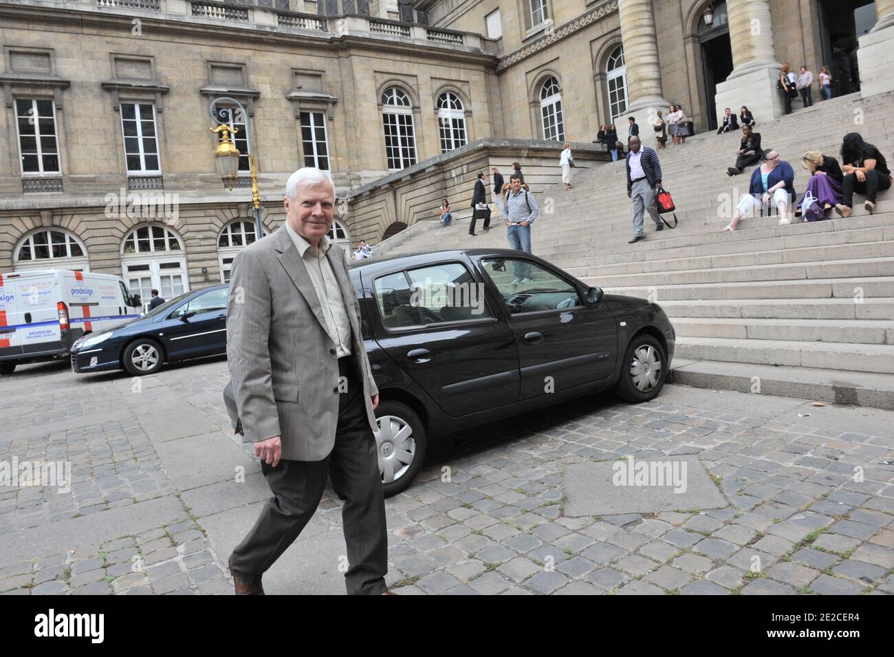 Frenchman Andre Bamberski pictured at the Palais de Justice for German cardiologist Dieter Krombach's trial for the murder of Kalinka Bamberski, in Paris, France on October 4, 2011. The French court today decided to continue the trial of the German doctor, who is accused of having raped and killed his then 14-year-old stepdaughter, Kalinka Bamberski, in the summer of 1982 while she was holidaying with her mother at Krombach's home at Lake Constance, southern Germany. A court in Germany ruled that Krombach could not be held responsible for the death, but in 1995 a court in Paris found the docto Stock Photo