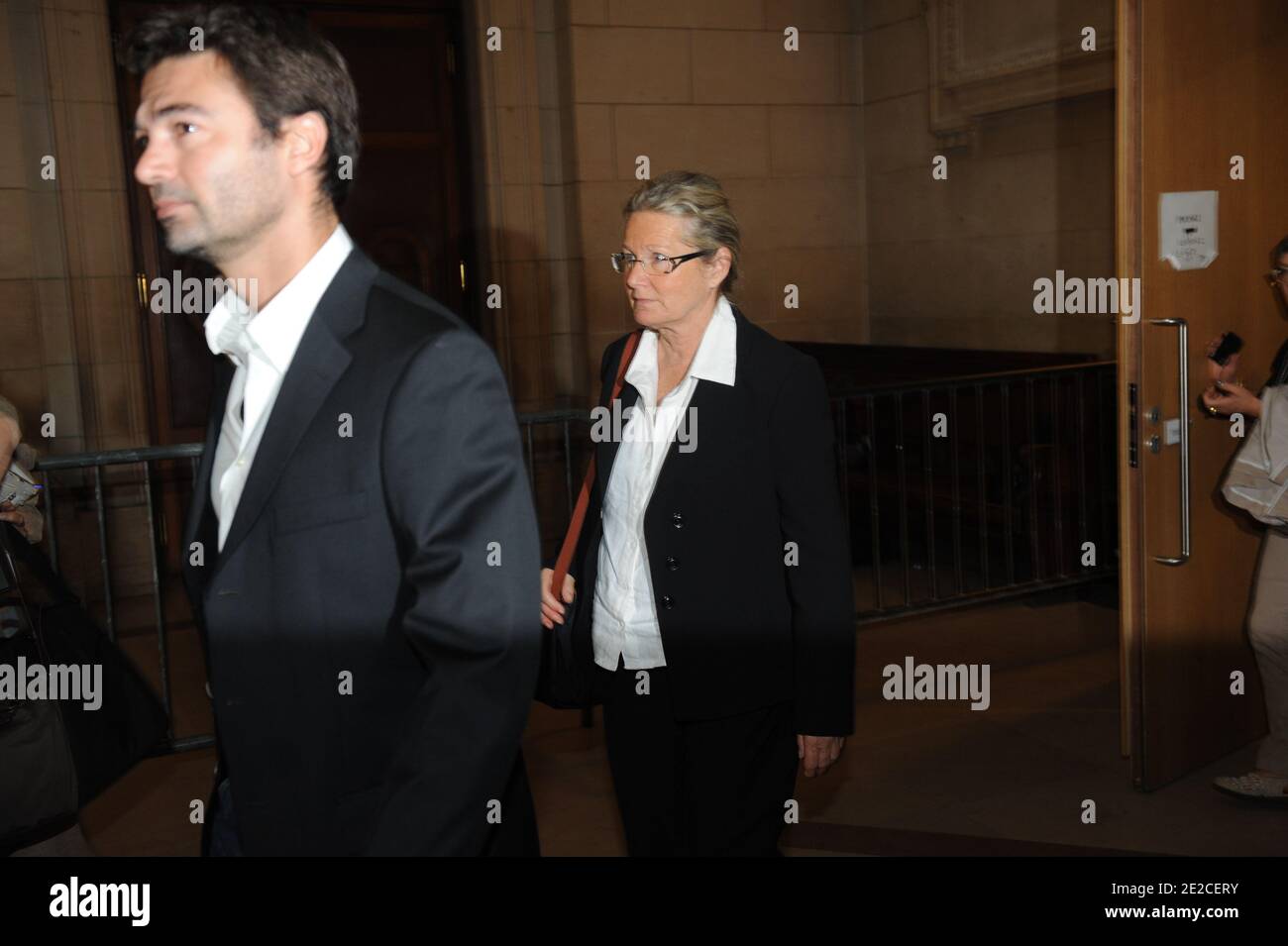 Danielle Gonnin, the mother of Kalinka Bamberski pictured at the Palais de Justice for German cardiologist Dieter Krombach's trial for the murder of Kalinka Bamberski, in Paris, France on October 4, 2011. The French court today decided to continue the trial of the German doctor, who is accused of having raped and killed his then 14-year-old stepdaughter, Kalinka Bamberski, in the summer of 1982 while she was holidaying with her mother at Krombach's home at Lake Constance, southern Germany. A court in Germany ruled that Krombach could not be held responsible for the death, but in 1995 a court i Stock Photo