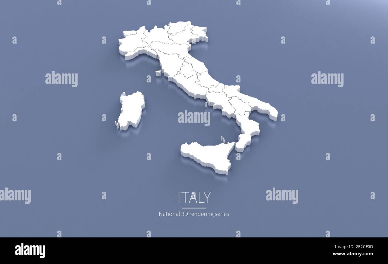 Italy Map. 3d rendering maps of countries Stock Photo - Alamy