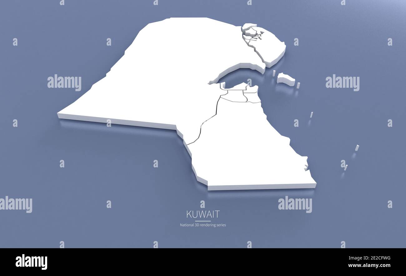 Kuwait Map. 3d rendering maps of countries Stock Photo Alamy