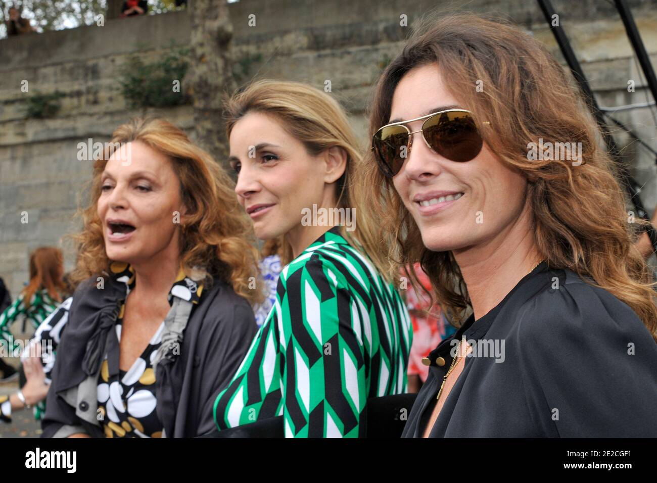 Diane von Furstenberg, Clotilde Courau and Mademoiselle Agnès attend the  designer Diane von Furstenberg's FlashMob to promote her new parfum called  "Diane". Diane Von Furstenberg was there today at 12:00 for a