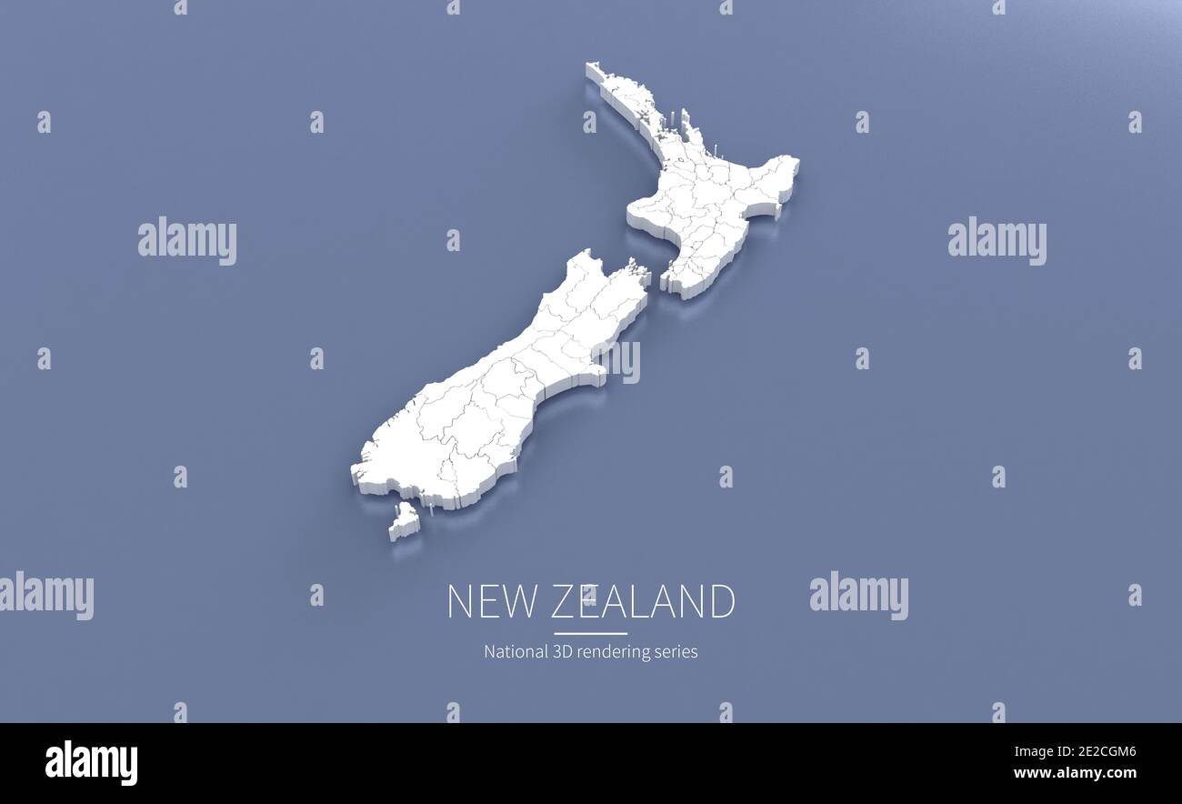 New Zealand Map. 3d rendering maps of countries Stock Photo Alamy