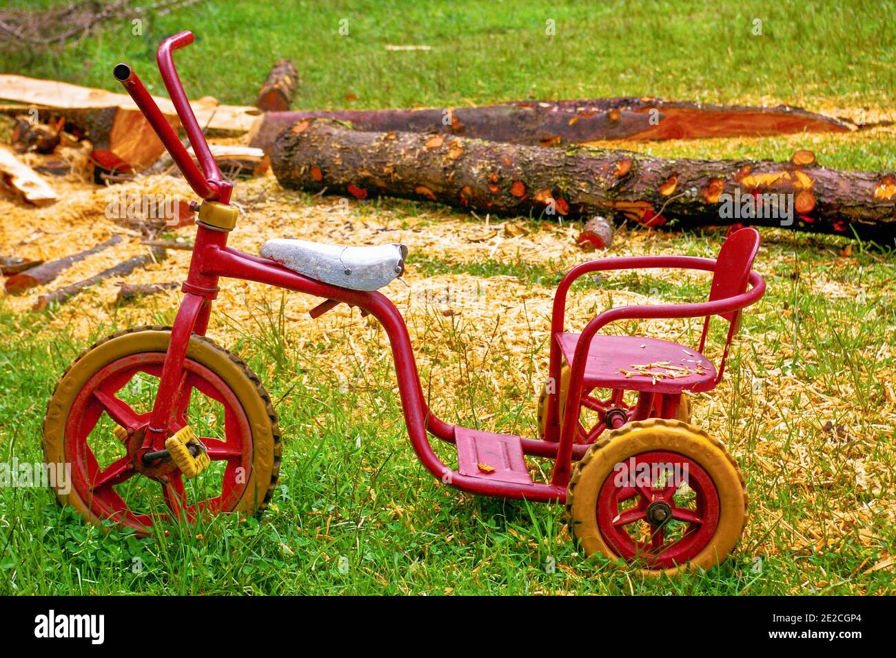 Old child's tricycle Stock Photo
