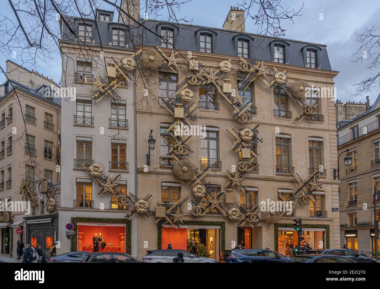 Paris, France - 12 30 2020: View of Chanel perfumes store at