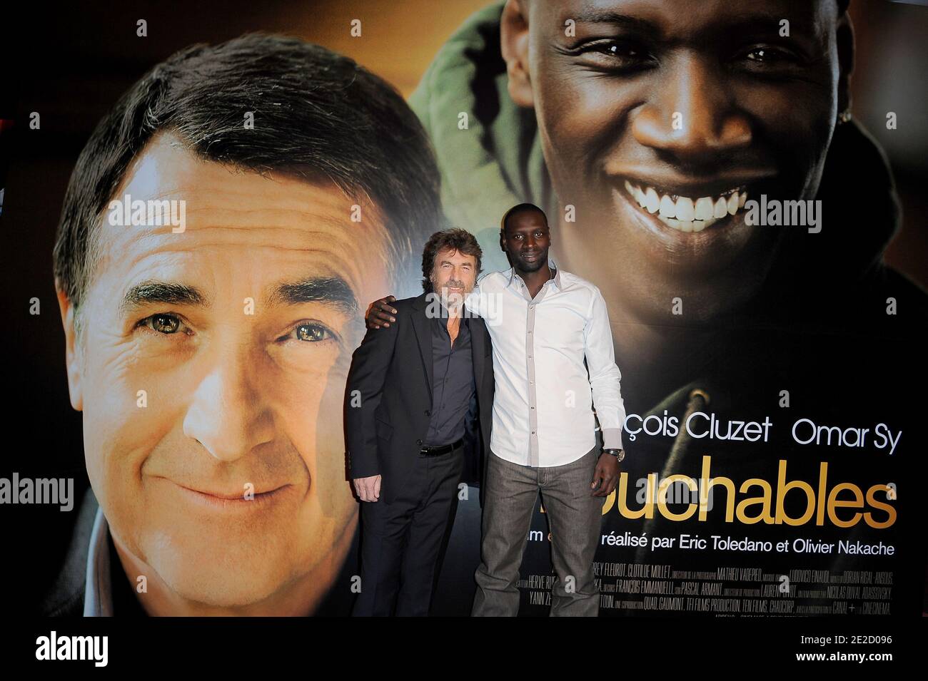 Francois Cluzet and Omar Sy attending the Premiere of 'Intouchables' held at Cinema Gaumont Marignan in Paris, France on October 18, 2011. Photo by Nicolas Briquet/ABACAPRESS.COM Stock Photo