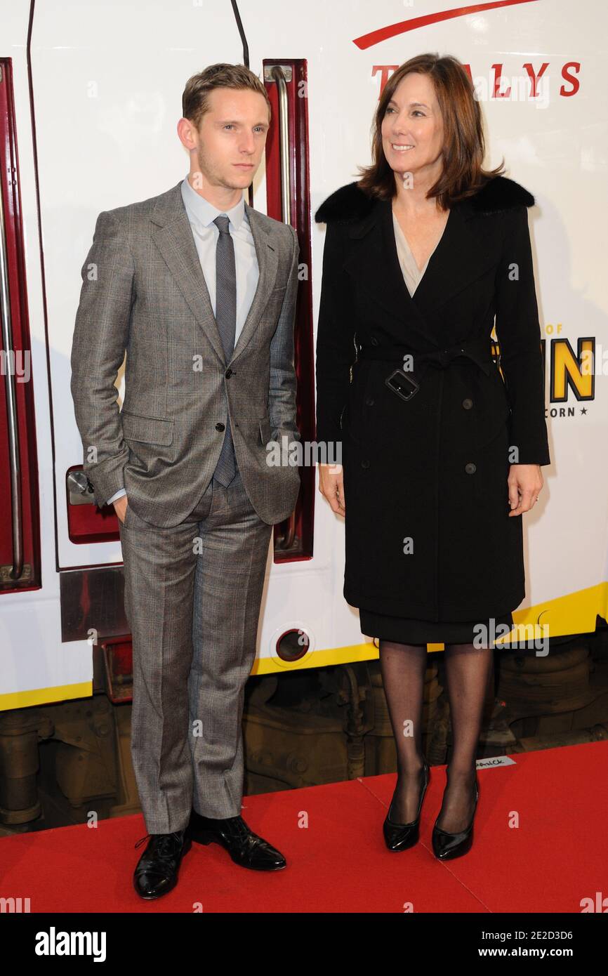 Kathleen Kennedy and Jamie Bell attending the 'TGV Thalys Tintin' inauguration at Gare du Nord on October 22, 2011 in Paris, France.Photo by Alban Wyters/ABACAPRESS.COM Stock Photo