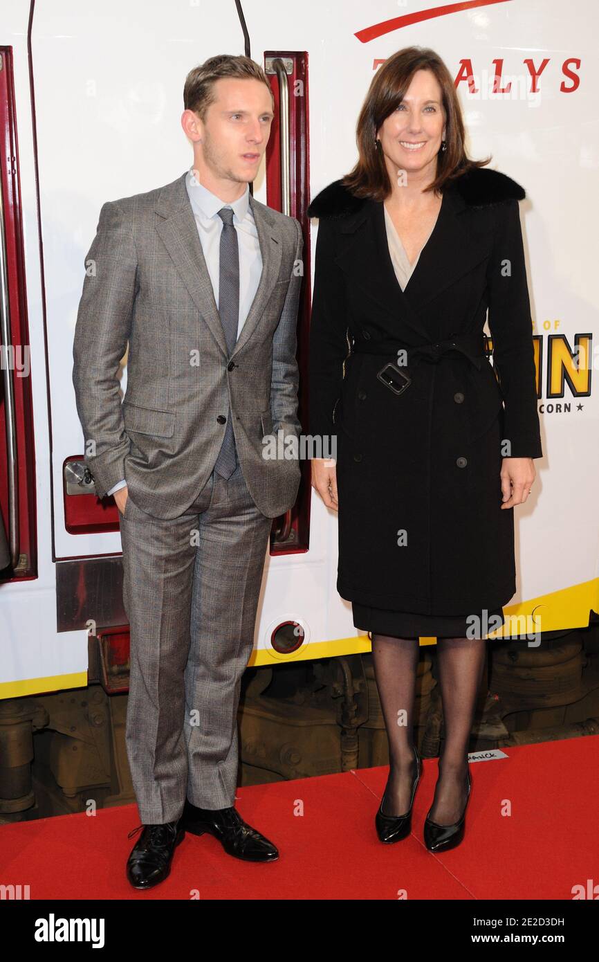 Kathleen Kennedy and Jamie Bell attending the 'TGV Thalys Tintin' inauguration at Gare du Nord on October 22, 2011 in Paris, France.Photo by Alban Wyters/ABACAPRESS.COM Stock Photo