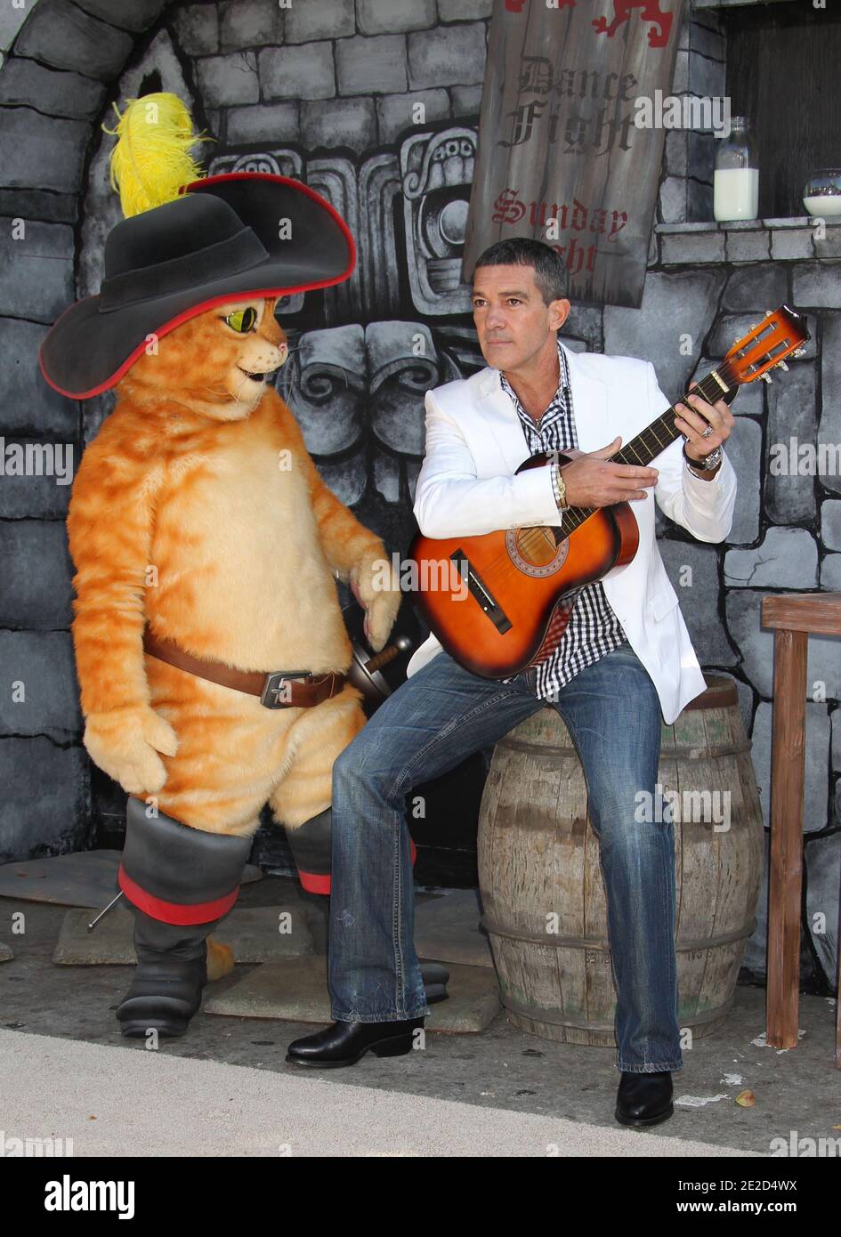 Antonio Banderas at the LA premiere for animated movie 'Puss In Boots' at the Regency Village Theatre in Westwood, Los Angeles, CA, USA on October 23, 2011. Photo by Baxter/ABACAPRESS.COM Stock Photo