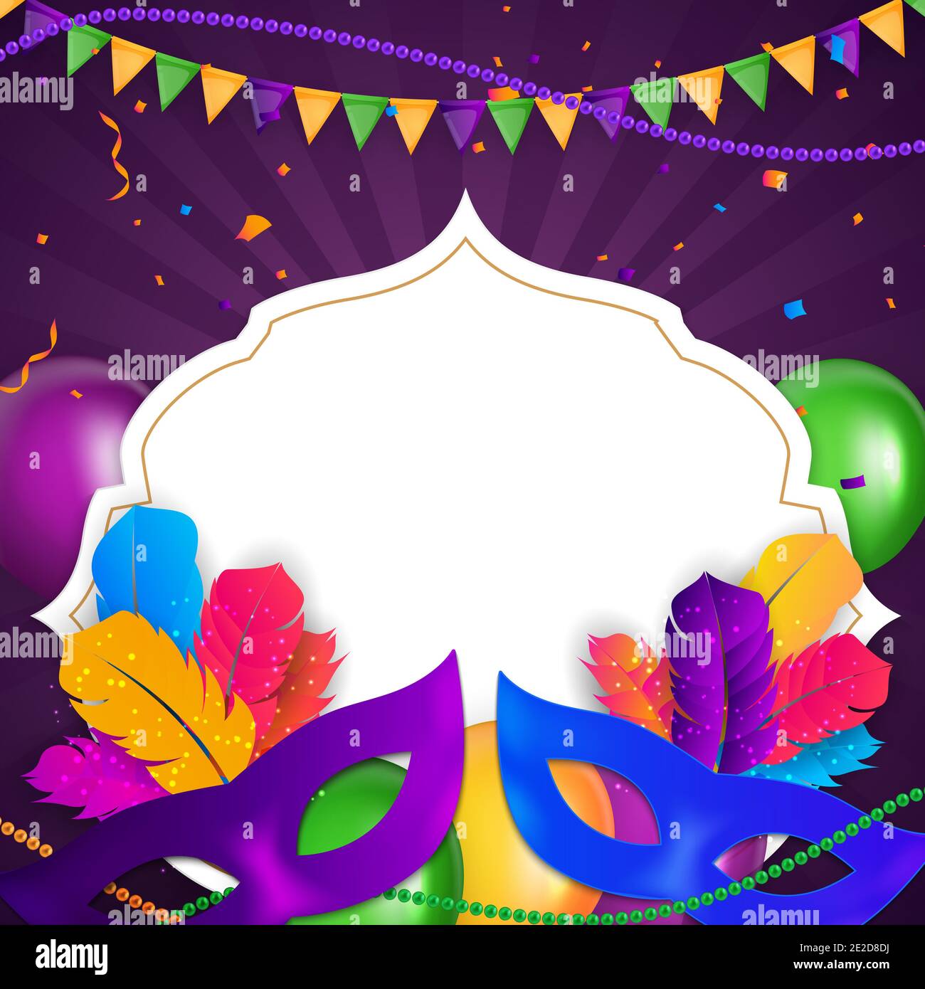 schrobben is meer dan Kiezelsteen Carnaval Background.Traditional mask with feathers and confetti for  fesival, masquerade, parade.Template for design invitation,flyer, poste,  banners Stock Photo - Alamy