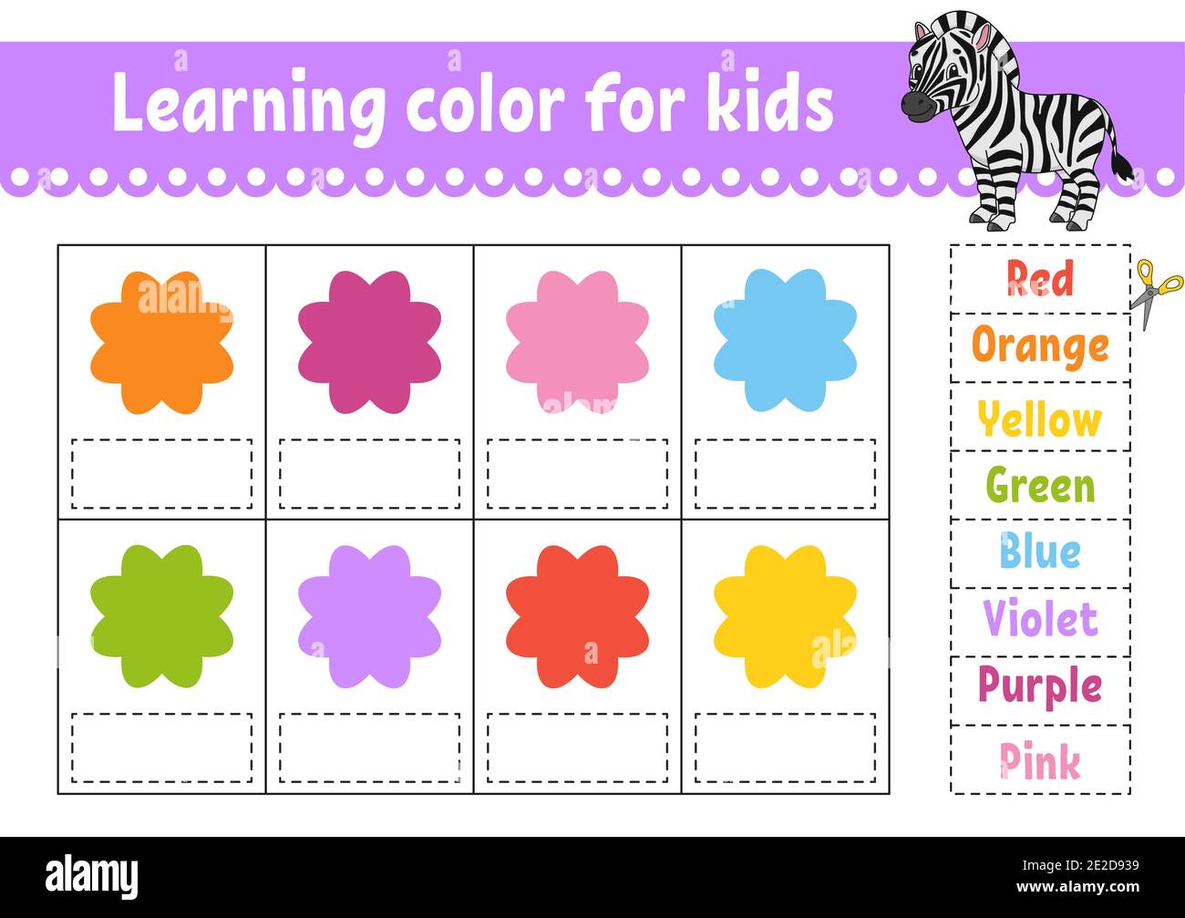 Learning color for kids. Education developing worksheet. Activity page ...