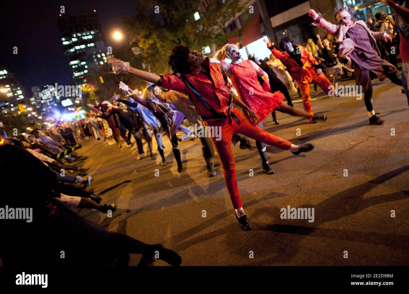Participants recreate Michael Jackson's Thriller in the 39th Annual Halloween Parade in New York City, NY, USA on October 31, 2011. Photo by Andrew Kelly/ABACAPRESS.COMM Stock Photo