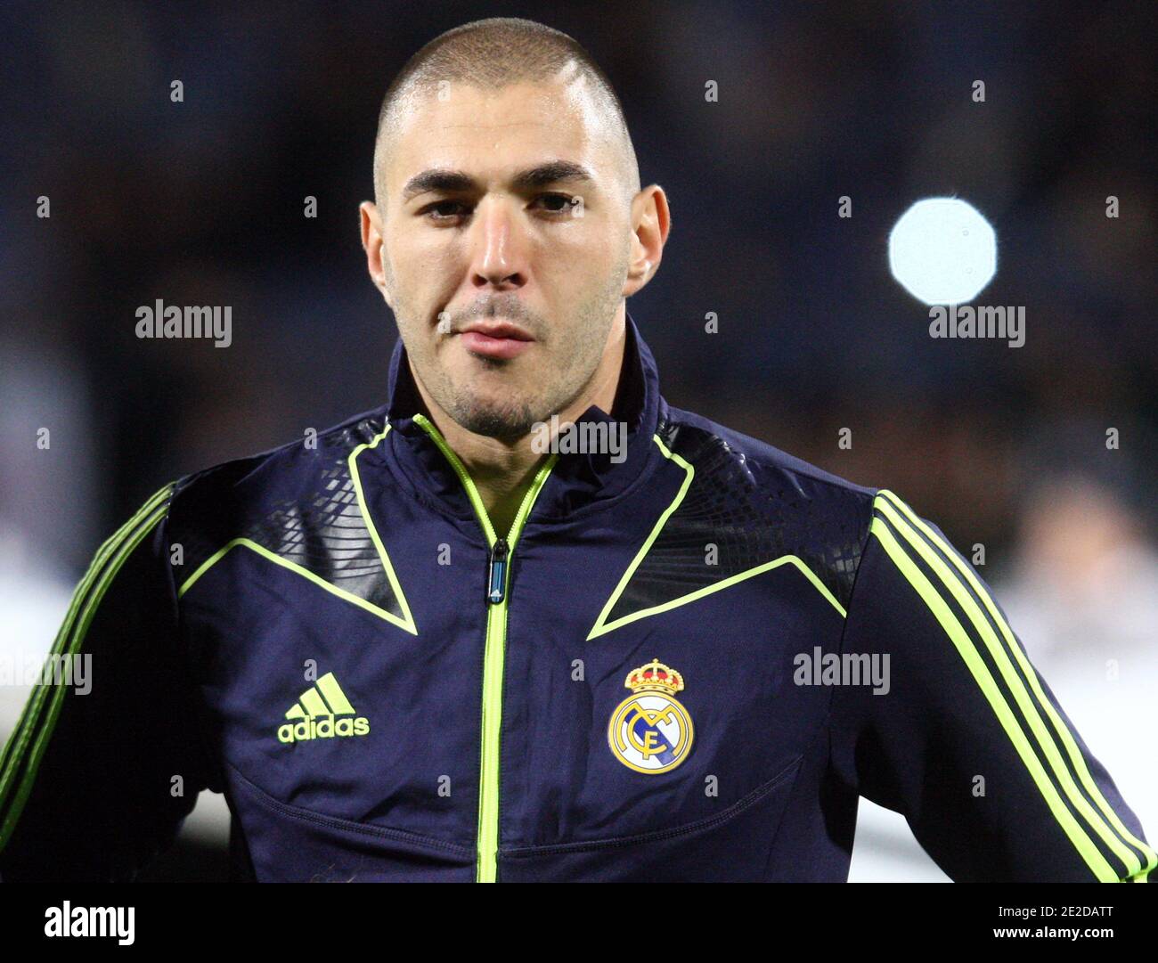 Real Madrid's Karim Benzema before the Champion's League soccer match, Lyon vs  Real Madrid in Lyon, France, on November 2, 2011. Real Madrid won 2-0.  Photos by Vincent Dargent/ABACAPRESS.COM Stock Photo - Alamy