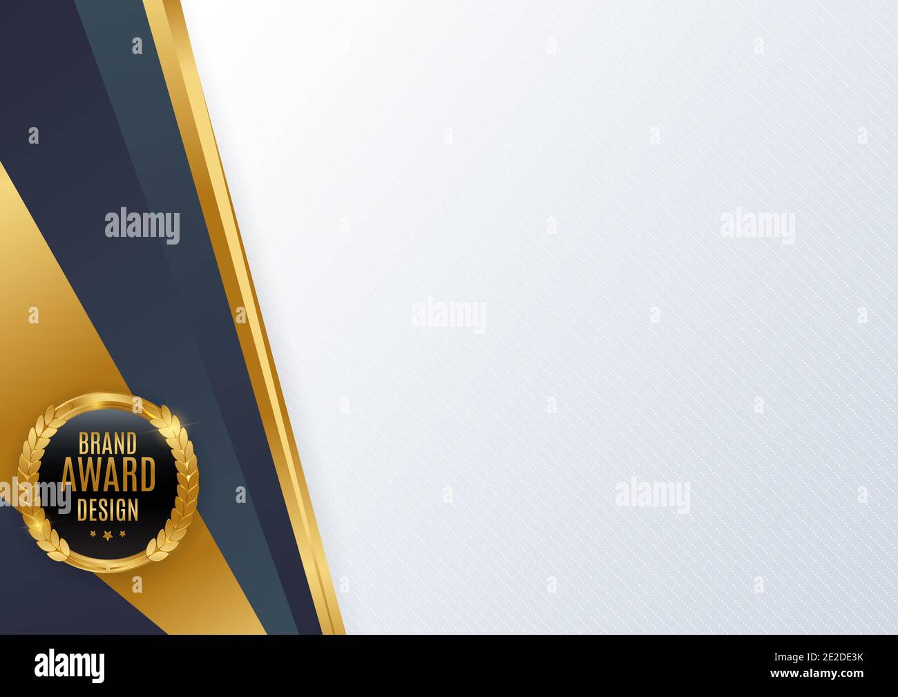 Blue and gold Certificate of achievement template Background with gold