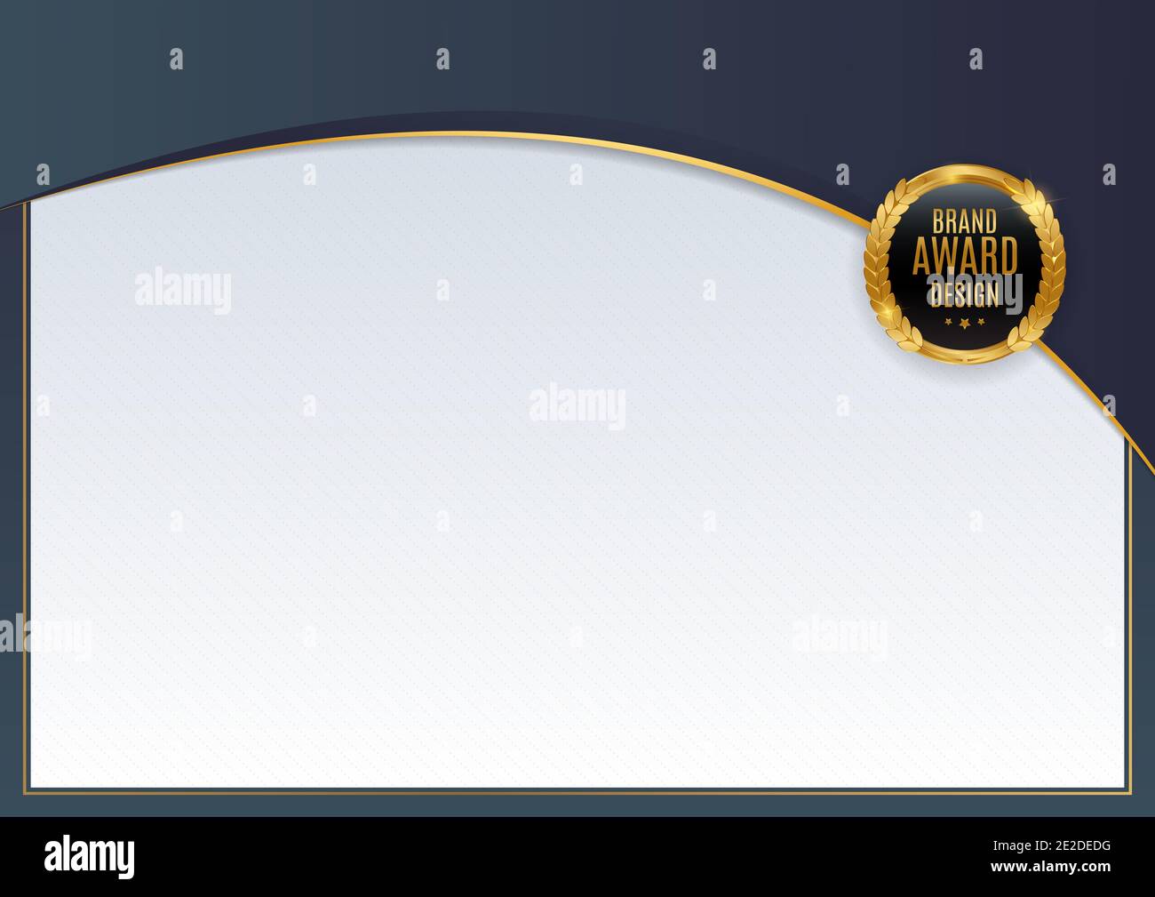 Blue and gold Certificate of achievement template Background with gold