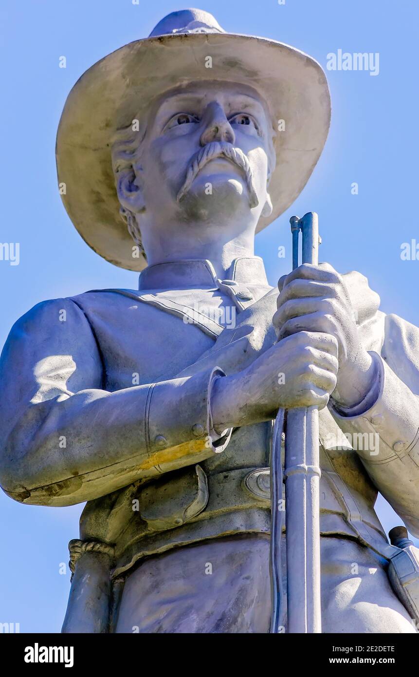 A Confederate monument stands in front of the Alcorn County Courthouse, March 5, 2012, in Corinth, Mississippi. Stock Photo