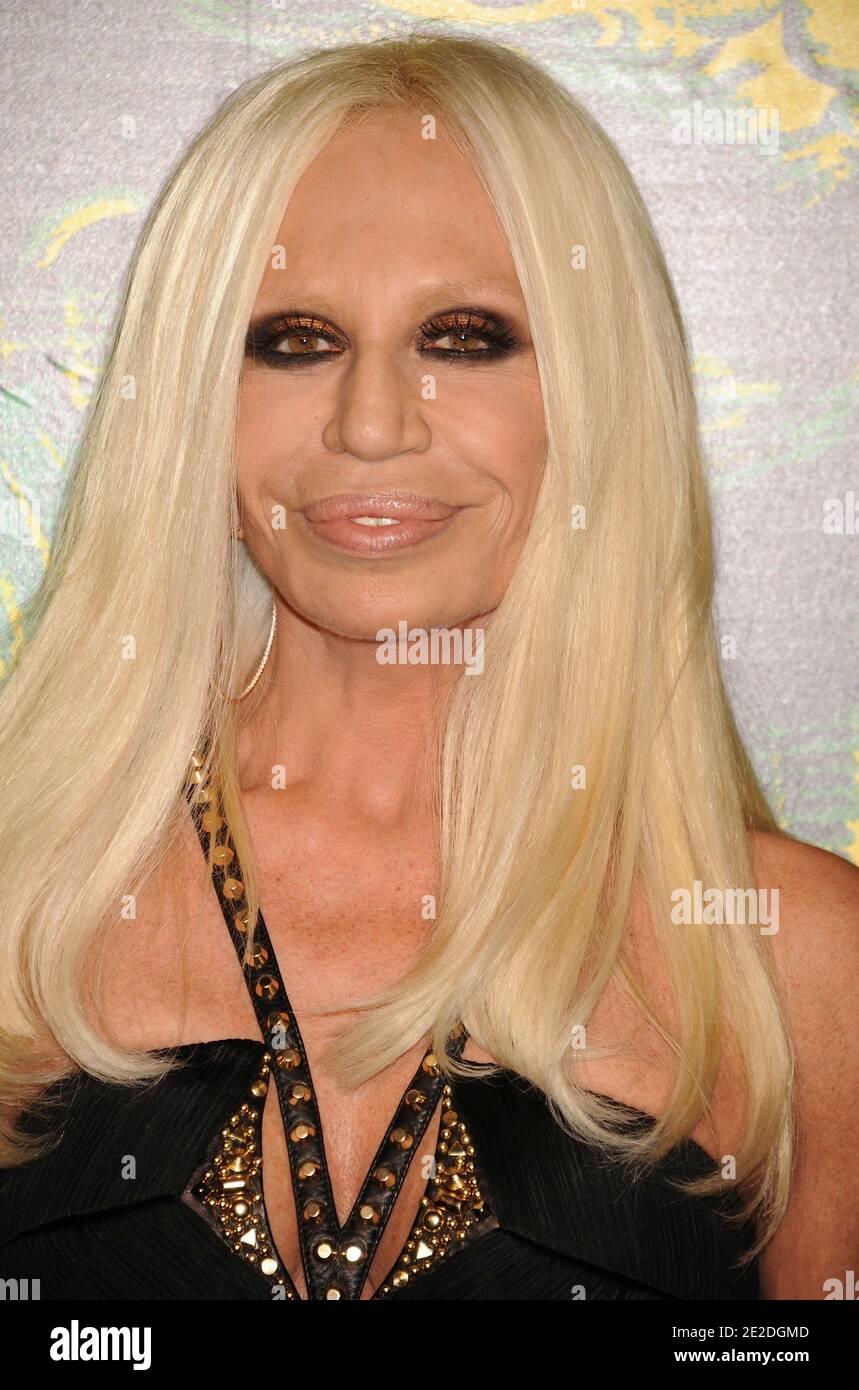 Donatella Versace attending the launch of new fragrance 'Versace Crystal  Noir at Harrods, London Stock Photo - Alamy