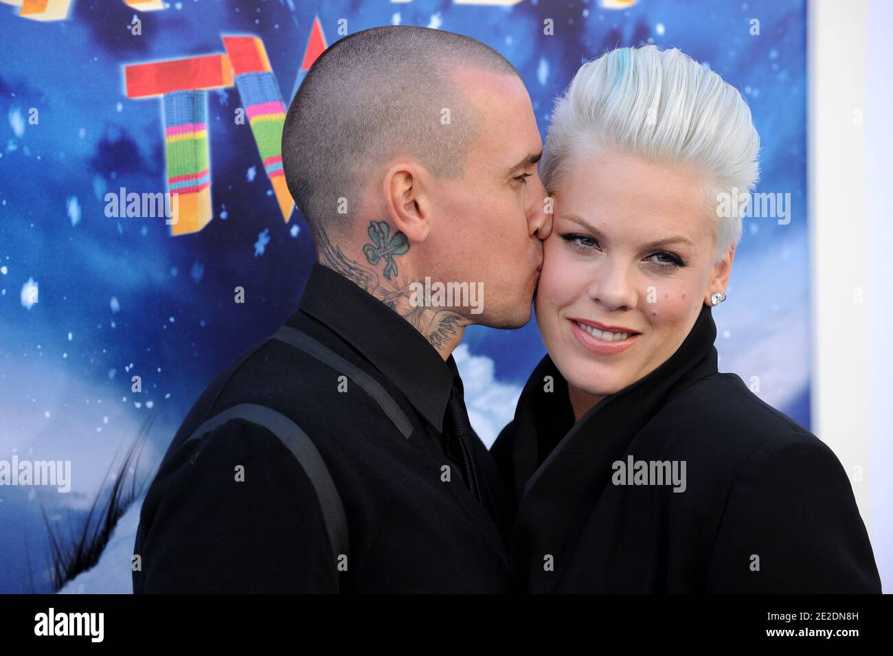 Carey Hart And Alecia Beth Moore Aka Pink Attends The World Premiere Of Warner Bros Happy Feet