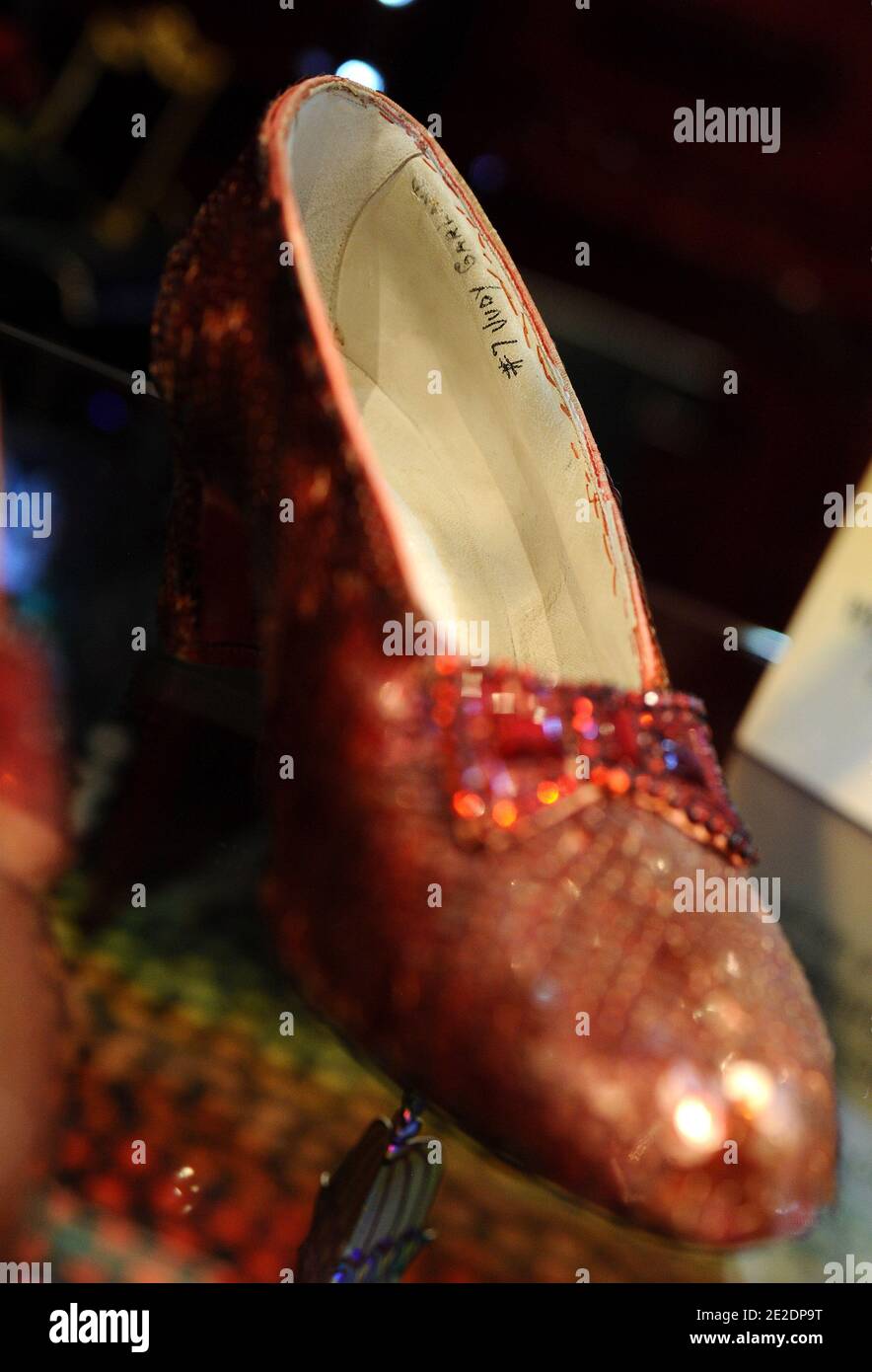 The original ruby slippers worn by Judy Garland as Dorothy in the 1939 classic 'The Wizard of Oz