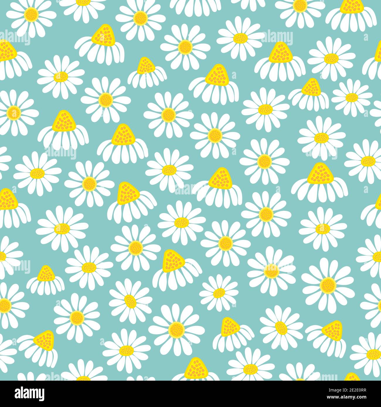 Hand drawn common lawn daisy flowers vector floral seamless pattern design for textile and printing- Elegant ditsy floral texture background Stock Vector