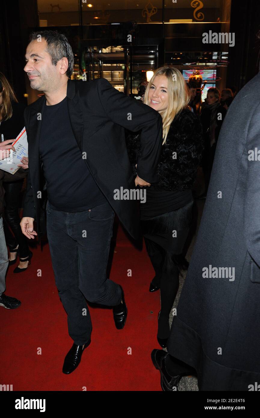Jean-Yves Le Fur and Sienna Miller attending the Lancel celebration of '135 Years Of French Legerete' Hosted By Sienna Miller in Paris, France on November 24, 2011. Photo by Alban Wyters/ABACAPRESS.COM Stock Photo