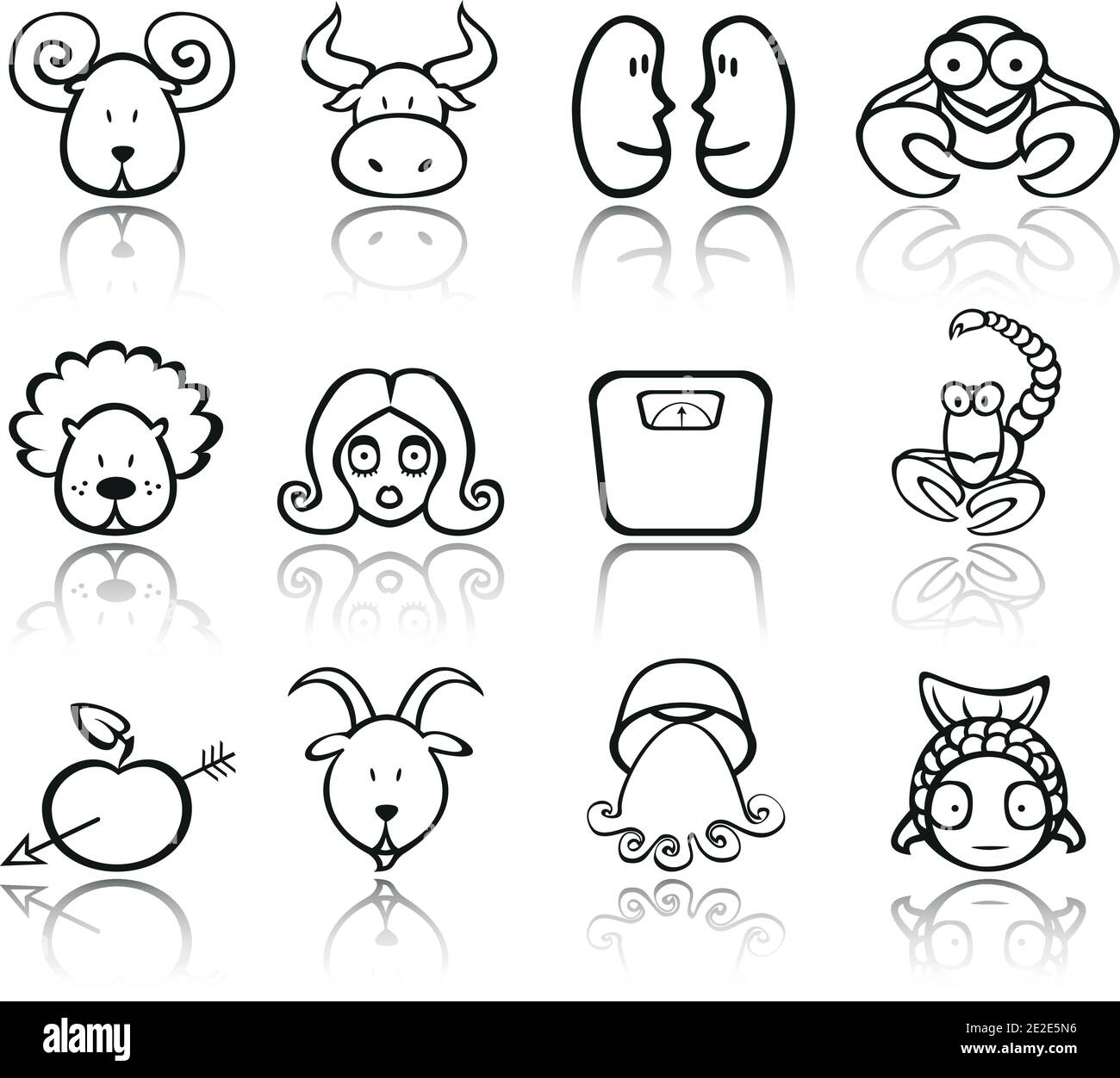 Zodiac iconset Stock Vector