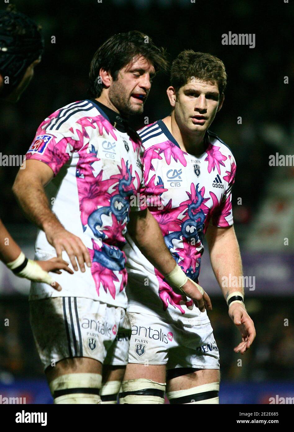 Stade Franxais's Pascal Pape during the french Top 14 rugby match USAP vs  Stade Francais at the Aime Giral stadium in Perpignan, south of France on  November 25, 2011. Stade Francais won