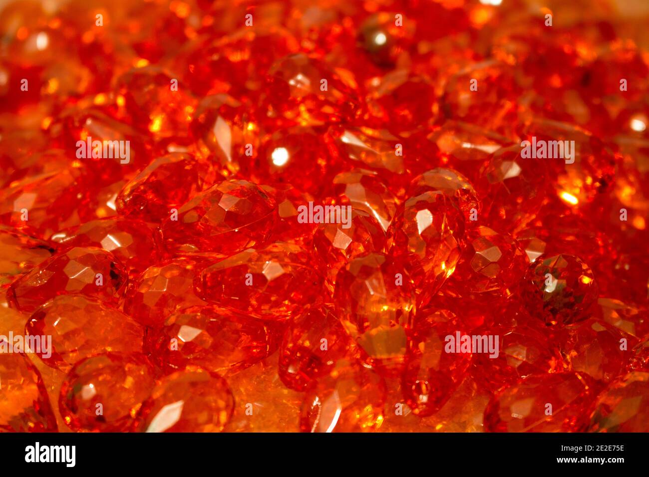 Group of orange glass beads together forming a texture Stock Photo