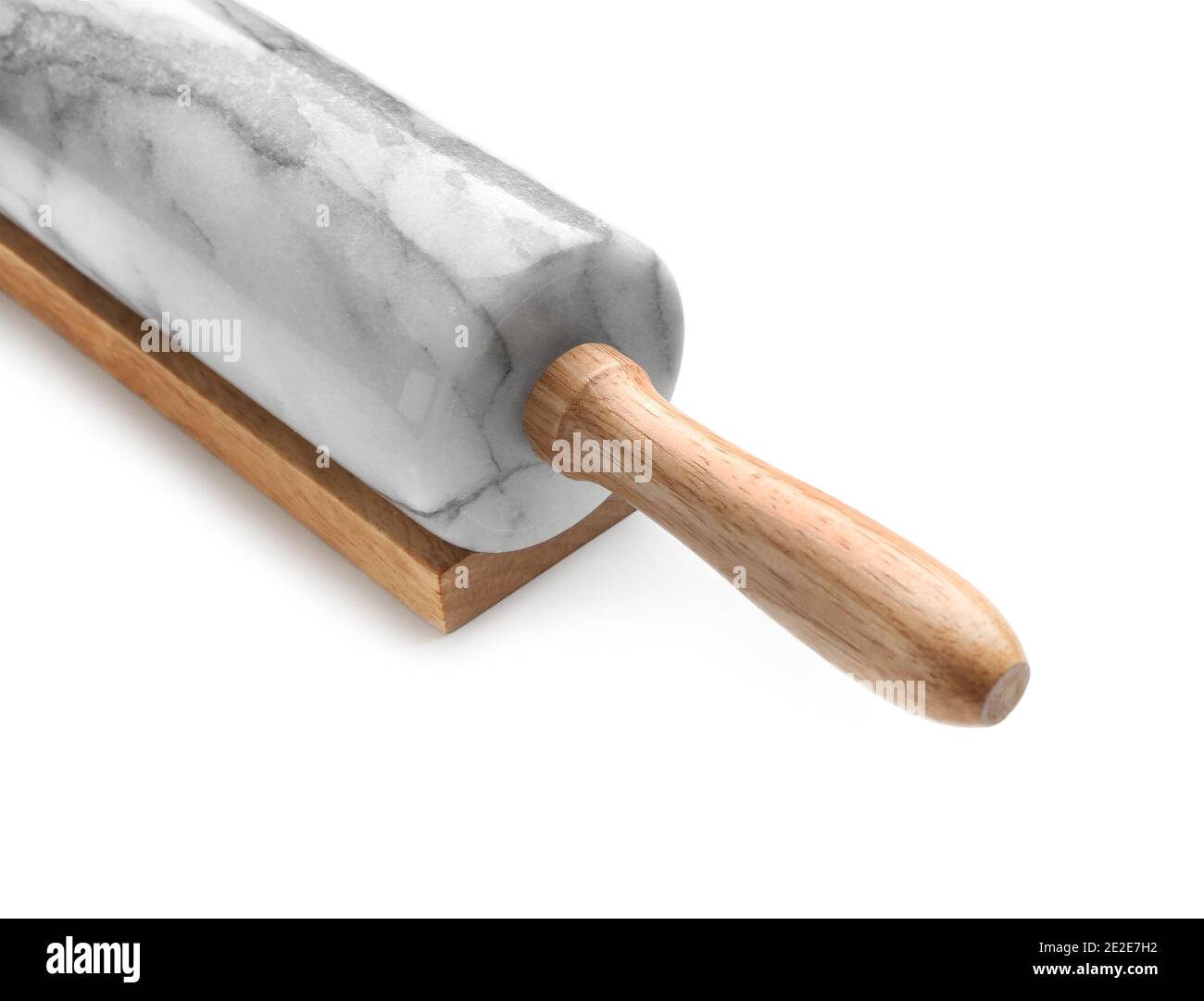 Marble rolling pin with holder on white background Stock Photo Alamy